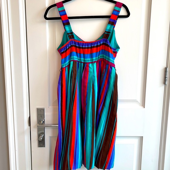 Like new pleated multi-colour maternity dress  🧡💚💙💜🤎 - Picture 3 of 4